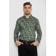 Рубашка мужская с принтом, цвет зеленый, 214R1036