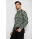 Рубашка мужская с принтом, цвет зеленый, 214R1036