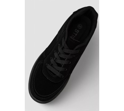 Кеды женские замша, цвет черный, 248RK11-1R