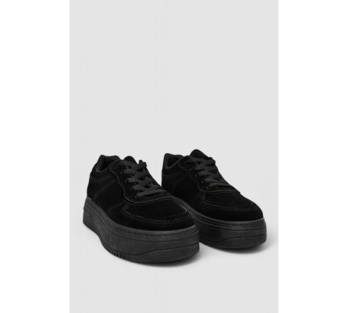 Кеды женские замша, цвет черный, 248RK11-1R