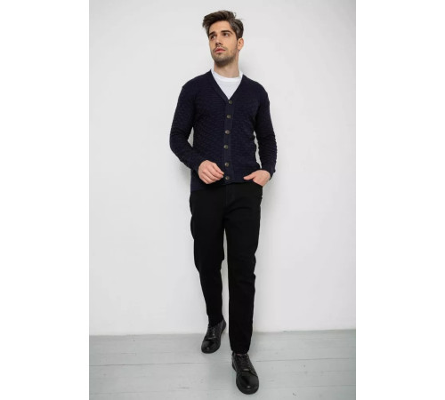 Кофта мужская на пуговицах, цвет темно-синий, 238R7783.