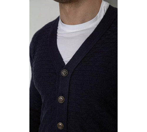 Кофта мужская на пуговицах, цвет темно-синий, 238R7783.