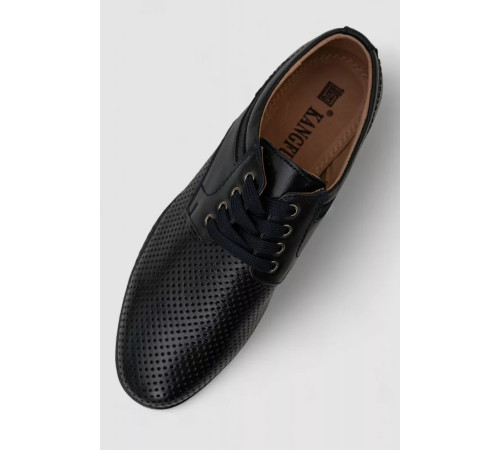 Туфли мужские с перфорацией, цвет темно-синий, 243RB1973