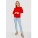 Женская кофта с манжетами, цвет красный, 244R999