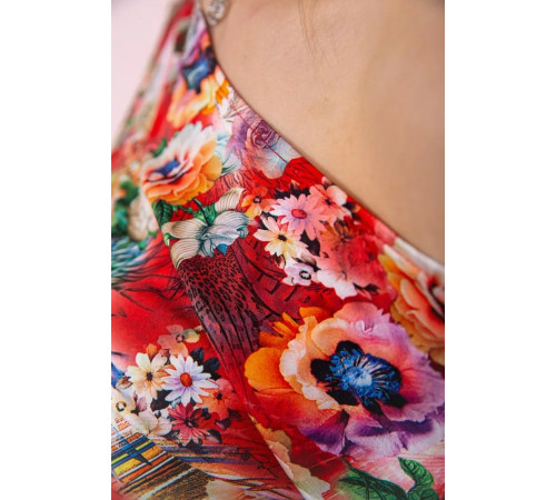 Міні-сукня в квітковий принт, червоного кольору, 167R105-10