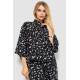 Блуза классическая с цветочным принтом, цвет черный, 102R332-1.