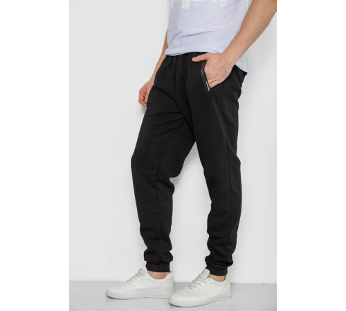 Спортивні штани чоловічі на флісі, колір чорний, 244R41329