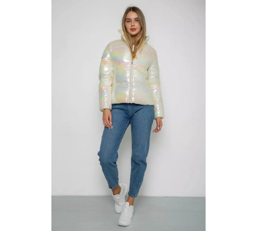 Куртка жіноча демісезонна плащівка, колір молочний, 243R2022-2
