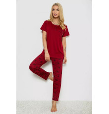 Пижама женская с принтом, цвет бордовый, 243R10202.