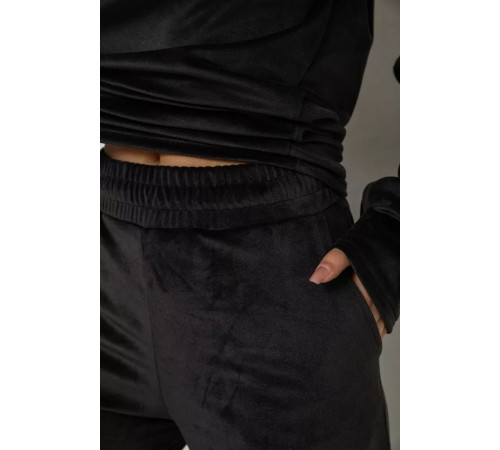 Піжама жіноча велюр, колір чорний, 102R5244