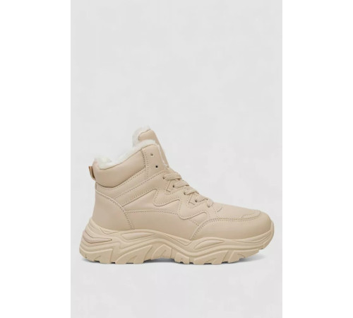 Кросівки жіночі зимові на хутрі, колір бежевий, 248RDM01