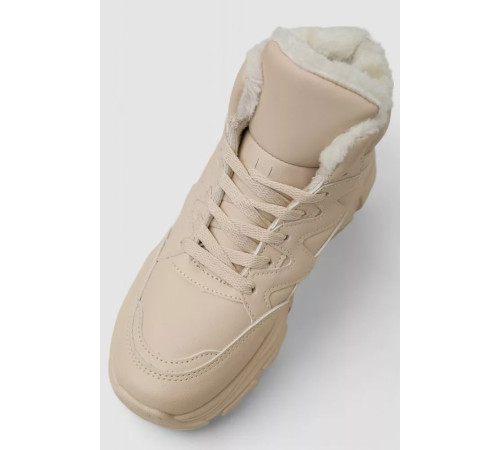 Кросівки жіночі зимові на хутрі, колір бежевий, 248RDM01