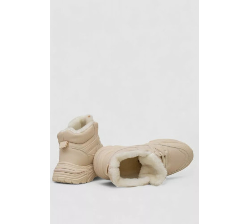 Кросівки жіночі зимові на хутрі, колір бежевий, 248RDM01