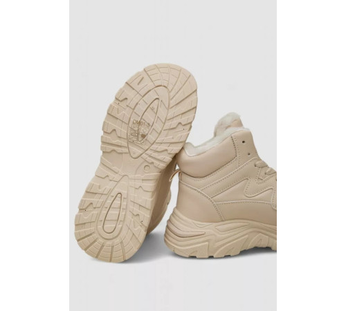 Кросівки жіночі зимові на хутрі, колір бежевий, 248RDM01