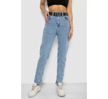 Джинси жіночі MOM стрейч, колір блакитний, 244R00266