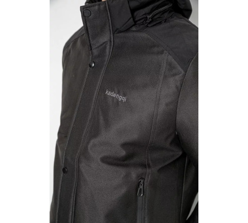 Куртка мужская демисезонная с капюшоном, цвет черный, 214R22015