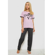 Піжама жіноча з принтом 243R2032-С, колір бузково-чорний, 243R2032-C