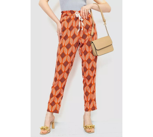 Брюки женские свободного кроя, цвет терракотовый, 244R053-1.