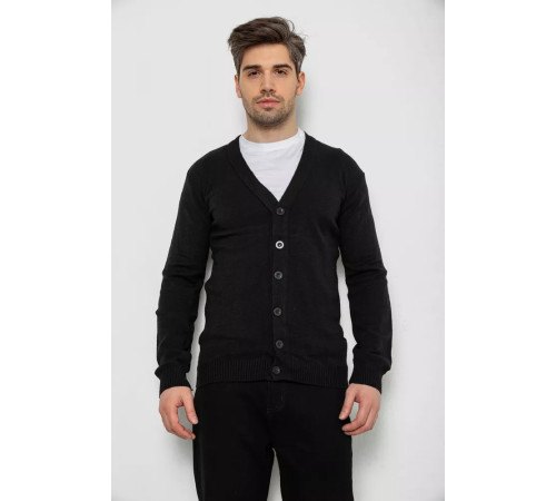Кофта мужская на пуговицах, цвет черный, 238R18004.