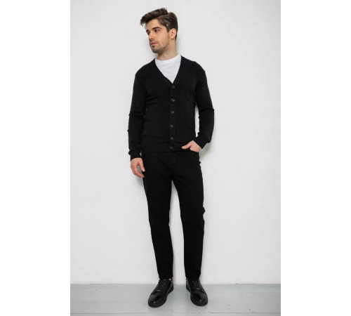 Кофта мужская на пуговицах, цвет черный, 238R18004.