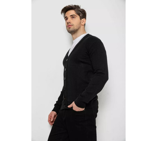 Кофта мужская на пуговицах, цвет черный, 238R18004.