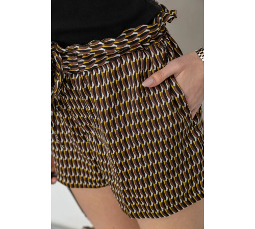 Шорты женские шифоновые, цвет коричнево-бежевый, 244R076