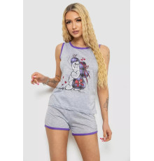 Женская пижама с принтом, цвет серо-сиреневый, 238RB40