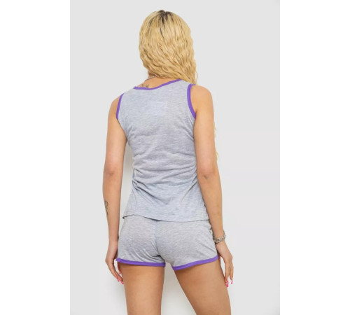 Женская пижама с принтом, цвет серо-сиреневый, 238RB40