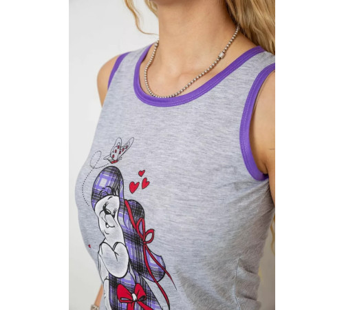 Женская пижама с принтом, цвет серо-сиреневый, 238RB40