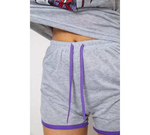 Женская пижама с принтом, цвет серо-сиреневый, 238RB40