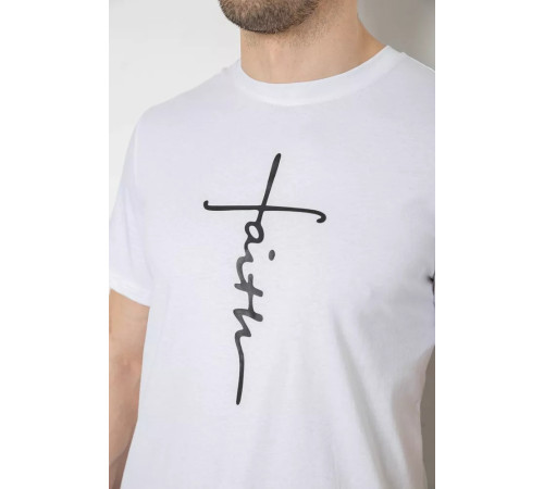 Футболка чоловіча з принтом, колір білий, 241R1903