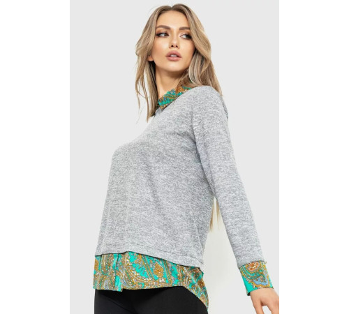 Блуза женская обманка, цвет серый, 230R542-1.