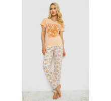 Пижама женская с принтом, цвет персиковый, 243R2526.