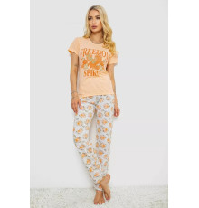 Пижама женская с принтом, цвет персиковый, 243R2526.