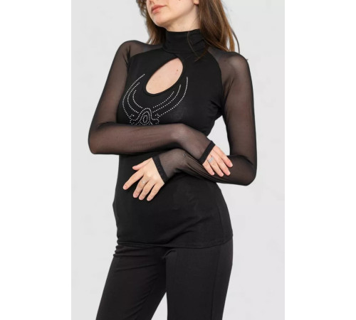 Блуза, колір чорний, 186R520