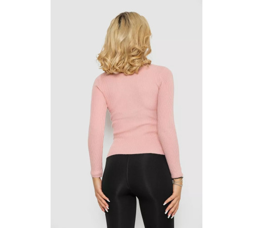 Кофта жіноча на блискавці в рубчик, колір світло-рожевий, 204R003