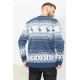 Свитер мужской с оленями, цвет джинс, 161R712