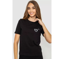 Женская футболка с принтом, цвет черный, 241R122.