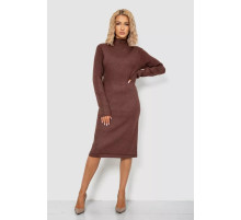 Платье вязаное однотонное, цвет коричневый, 244R664