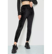 Спорт брюки женские велюровые, цвет черный, 244R5571