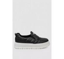 Слипоны женские однотонные, цвет черно-белый, 248RBL34