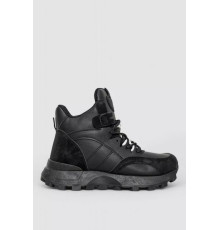 Кросівки жіночі на хутрі, колір чорний, 243R109-5