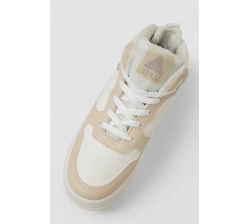 Кросівки жіночі зимові на хутрі, колір біло-бежевий, 248RQT10