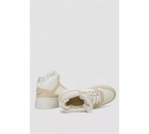 Кросівки жіночі зимові на хутрі, колір біло-бежевий, 248RQT10