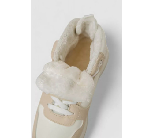Кросівки жіночі зимові на хутрі, колір біло-бежевий, 248RQT10