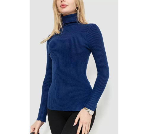 Гольф жіночий однотонний, колір синій, 244R002