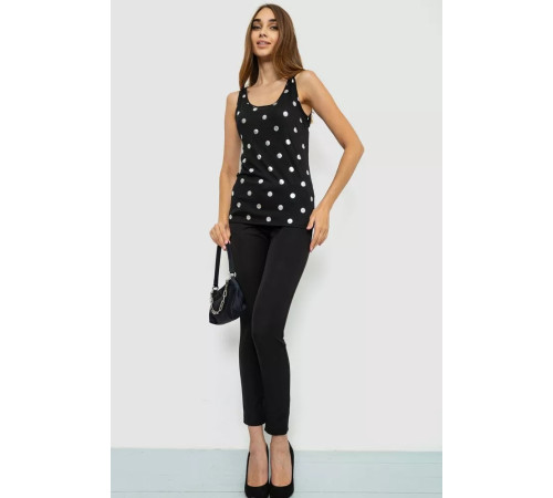 Майка жіноча в горох, колір чорний, 244R256