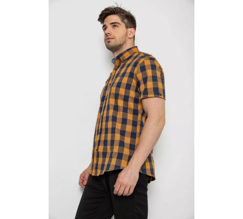 Сорочка чоловіча в клітку, колір коричневий, 214R834