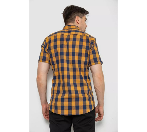 Сорочка чоловіча в клітку, колір коричневий, 214R834