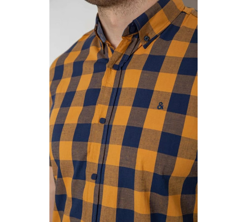 Сорочка чоловіча в клітку, колір коричневий, 214R834